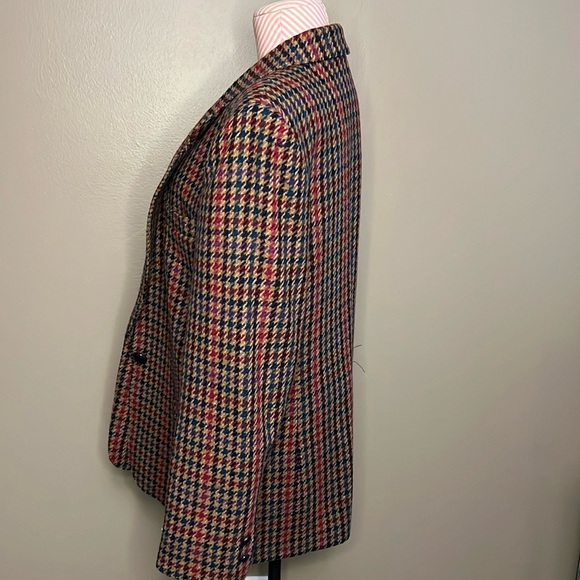 VTG 100% wool blazer houndstooth  - 10-12 - Picture 5 of 14